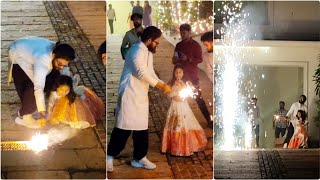 Icon Star Allu Arjun Diwali Celebrations 2023  Allu Arjun Diwali Celebrations With Allu Arha [upl. by Hanser]