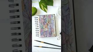 Meditative zentangle pattern  Sketchbook idea  Easy relaxing colorful art with pen amp watercolors [upl. by Oniram]