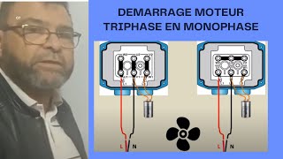 Video N°253 COMMENT BRANCHER LES CONDENSATEURS POUR DEMARRER MOTEUR TRIPHASE EN MONOPHASE [upl. by Huttan255]