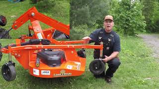 45 Kubota B2601 Compact Tractor FDR1660 Finish Mower Review outdoor channel [upl. by Ydnak]