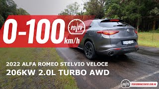 2022 Alfa Romeo Stelvio Veloce 0100kmh amp engine sound [upl. by Aivon]