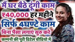 Work From Home  Earn Money RS40000 Monthly Private Job job workfromehomejob  Aapki Company [upl. by Domineca918]