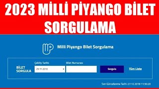 2023 MİLLİ PİYANGO BİLET SORGULAMA [upl. by Tenaej303]