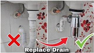 طريقة تغيير سيفون الحوض بطريقة احترافية How to replace a sink drain [upl. by Fannie383]