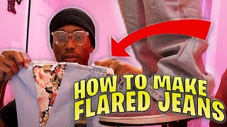 HOW TO MAKE FLARED JEANS ON YOUR OWN 👖 [upl. by Lloyd]