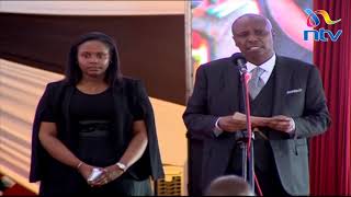 Gideon Moi expresses great love for his daughter during fathers funeral in Kabarak [upl. by Kaleena]