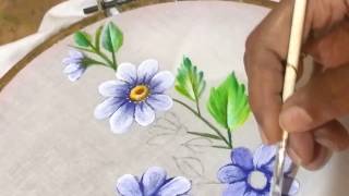 Fabric painting  Fabric painting on clothes fabric painting designs for cushions [upl. by Ayotl]