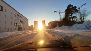 Oulu in Winter 🚗 driving Oulu Finland 🇫🇮 [upl. by Htedirem174]