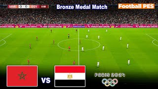 مصر ضد المغرب  الألعاب الأولمبية باريس 2024  ÉGYPTE vs MAROC  المباراة كاملة  لعبة بيس [upl. by Aldo]