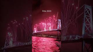 Cascata de Fogos na Ponte Hercílio Luz em Florianópolis  Reveillon 2023 [upl. by Ynner14]