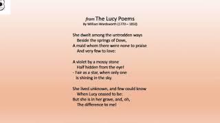 Reading of William Wordsworths Lucy poem quotShe dwelt among the untrodden waysquot [upl. by Primrose666]