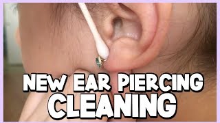 HOW TO CLEAN YOUR NEWLY PIERCED EARS  Ear Piercing Aftercare [upl. by Erskine]