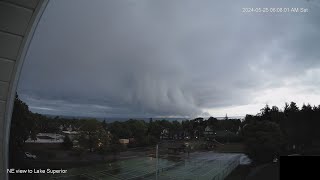 Wind shift boundary moves across Lake Superior May 25 2024 Marquette Michigan [upl. by Renelle]