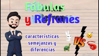 FÁBULAS Y REFRANES  ¿QUÉ SON CARACTERÍSTICAS [upl. by Yatnahs]