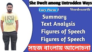 She Dwelt among Untrodden WaysLucy Poem1SummaryText AnalysisFigure of speechRhythmfor SLST [upl. by Aihk]