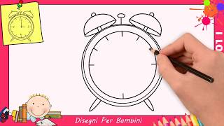 Come disegnare un orologio FACILE passo per passo per bambini 1 [upl. by Onitnerolf]