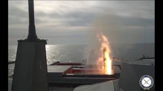 USS Detroit Fires Hellfire Missiles in First Ever Test of LCS Mission Package [upl. by Ylrehs19]