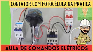 Comandos elétricos  Como instalar rele fotoelétrico com contator   links na descrição [upl. by Lirba]