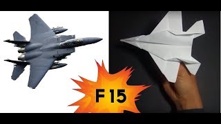 Como hacer un Avión de Papel DE GUERRA F  15 Militar [upl. by Catina]