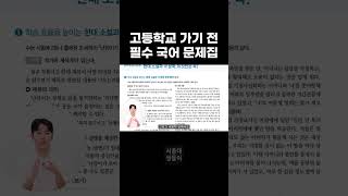 고등학교 가기 전 필수 국어문제집 추천 [upl. by Woolcott147]