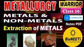 Metallurgy  Extraction Of Metals Metal And Non Metals Science CBSE NCERT [upl. by Jeraldine767]