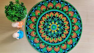 Colorful Dot Mandala Art for Beginner  STEP by STEP Dot Mandala Tutorial  DOT MANDALA ART [upl. by Aicek924]