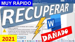 Como🛠 Recuperar Archivo Word Dañado o Corrupto Recuperar Texto Imagenes reparar archivo DOCX DOC [upl. by Georgina]