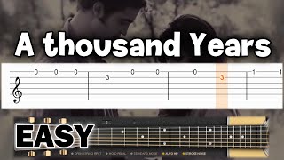 Christina Perri  A Thousand Years  EASY Guitar tutorial TAB [upl. by Fari]