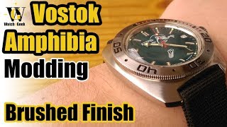 Vostok Amphibia brushed case and bezel mod  How To video [upl. by Wane]