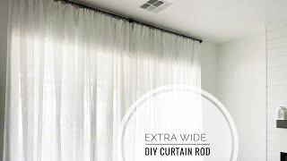 DIY Iron Pipe CURTAIN ROD  12 Foot WIDE [upl. by Nepean]