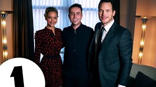 Jennifer Lawrence amp Chris Pratt with Nick Grimshaw [upl. by Seerdi]