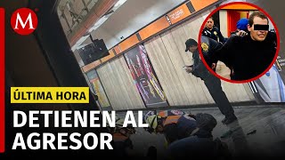 Hombre APUÑALA a 4 pasajeros en la estación Tacubaya de la Línea 7 del Metro [upl. by Damalus]