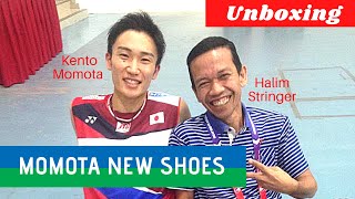 Unboxing Kento Momota New Shoes  Yonex Badminton Shoes  POWER CUSHION 65 Z 2 [upl. by Elleinnad]