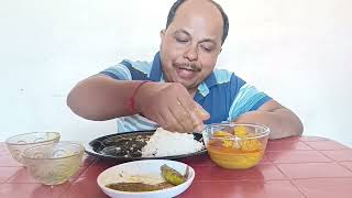 Aloo Fulkopi torkari  Quash dal bori torkari  Cholar dal  Potol bhaja  ASMR eating  MUKBANG [upl. by Jehius847]