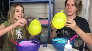 FAZENDO 1KG DE SLIME CADA UM NO DESAFIO DO BALÃO SURPRESA   POR SOFIASFURLANI E TIO LUCAS [upl. by Adniral]