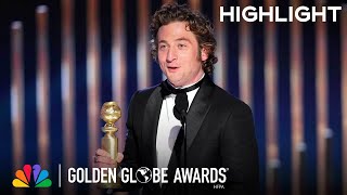 Jeremy Allen White Wins Best TV Actor in a MusicalComedy Series  2023 Golden Globe Awards on NBC [upl. by Witcher621]