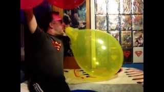 Blowing to pop preinflated 16quot Unique balloons [upl. by Alemaj745]