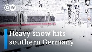 Snow causes serious disruptions on major roads in Germany and neighboring countries  DW News [upl. by Anitneuq995]