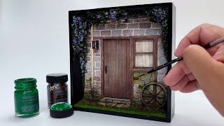 Diorama en marco  Hago una fachada antigua miniatura arte3d diy [upl. by Hulton]