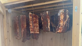 Cold Smoking Meats in my homemade smokehouse Smoked meats or Suho Meso [upl. by Nahtaoj]