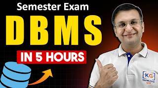 Complete DBMS Data Base Management System in one shot  Semester Exam  Hindi [upl. by Nnaesor742]