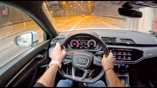 2023 Audi Q3 Sportback S line Quattro 20 40 TDI 200HP 0100 POV Test Drive 1406 Joe Black [upl. by Audun]