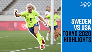 Sweden 🇸🇪 end USAs 🇺🇸 44match unbeaten run  Tokyo2020 Highlights [upl. by Fabe]