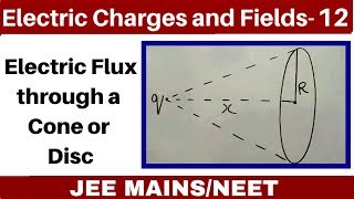 Electric Charges and Fields 12  Electric Flux Through a Cone or Disc JEE MAINSNEET II [upl. by Lenhart]