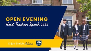 Head Teachers Open Evening Speech 2024 [upl. by Charlena]