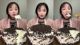 ASMR MUKBANG Cream Cake food EATING SHOW [upl. by Runkle]