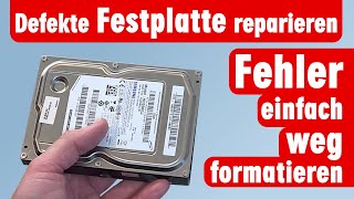 Festplatte reparieren  Defekte einfach wegformatieren  Low Level Format und Chkdsk mit Windows [upl. by Cosma]