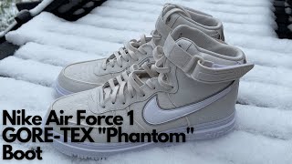 Nike Air Force 1 High GORETEX quotPhantomquot Boot  REVIEW  ON FEET [upl. by Aniryt427]