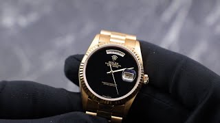 Rolex DayDate 18238 Onyx Dial Presentation Video [upl. by Zerimar]