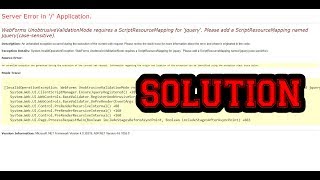 Server Error in  Application Solution Validation control [upl. by Mateo153]